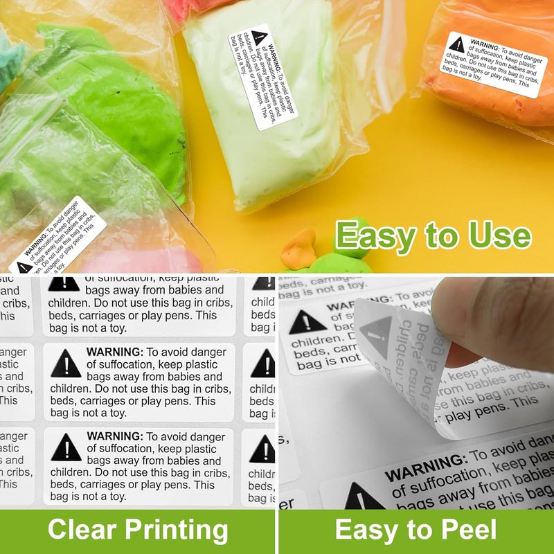 Anylabel 2.4" x 1" Rectangular Suffocation Warning Labels for Shipping and Packing, Keep Away from Small Children, Pack of 500 - Image 4